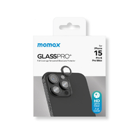 MOMAX iPhone 15 Pro/15 Pro Max用GlassPro+ カメラ専用強化ガラスフィルム ブラック MM25541I15PR