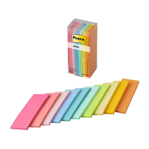 3M ポスト・イット ふせん マルチカラー 75×25mm 10色 10冊 F360284-500MC-イメージ1
