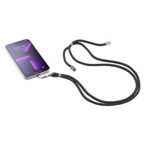 Cellularline スマホ iphone用ネックストラップ ブラック UNIVERSALLACE2K-イメージ1