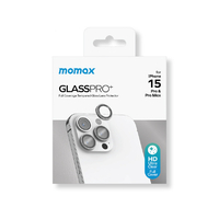 MOMAX iPhone 15 Pro/15 Pro Max用GlassPro+ カメラ専用強化ガラスフィルム グレー MM25542I15PR