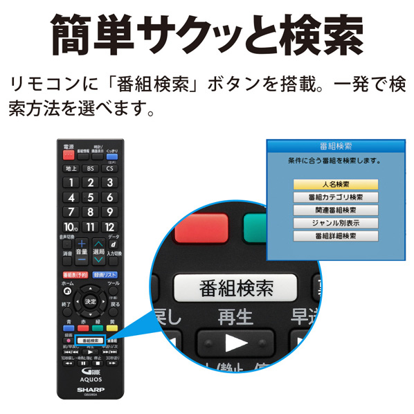 シャープ 42V型フルハイビジョン液晶テレビ AQUOS 2TC42BE1 ボタン搭載で スタンド含む 取付済