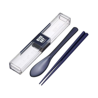 岩崎工業 とっても強いケース&スプーン箸付18cm ネイビー FCB8432-H-600