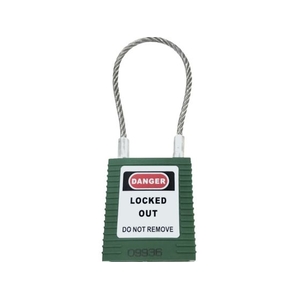 セーフラン/ロックアウト用ケーブルパドロック 緑 14688-1 FC852UJ-2457165-イメージ1