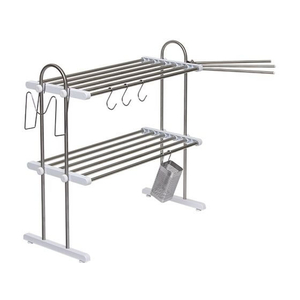 田窪工業所 伸縮置棚2段 幅52～91cm お買得セット FC333NW-PP2-90LK-イメージ1