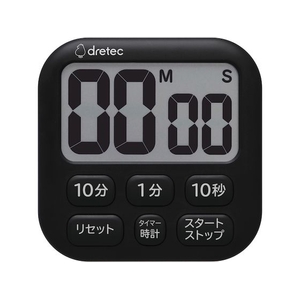dretec/抗菌タイマー「ポポラ6」 ブラック T-621BK FCD023C-4689493-イメージ1