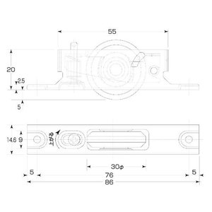 丸喜金属本社 ST枠 上下アジャスト戸車 30mm A型 BR入 FC121FU-1482202-イメージ2