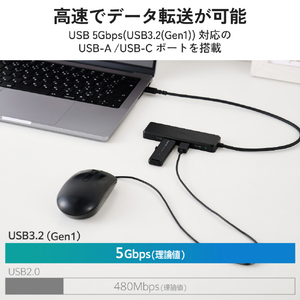 エレコム 5in1ドッキングステーション(マグネット付き/5Gbps/4K60Hz) ブラック DST-N050BPBK-イメージ5