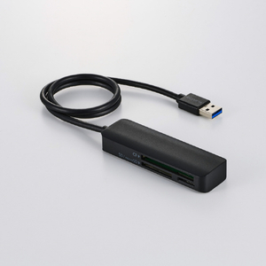 エレコム USB-Aケーブル付き メモリーカードリーダー ブラック MR3-C30BK-イメージ2
