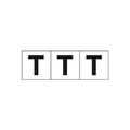 トラスコ中山 TRUSCO　アルファベットステッカー　50×50　「T」　白　3枚入 TSN-50-T
