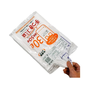 ジャパックス 容量表示 手付きポリ袋 30L 50枚 FCE301S-HJN-39-イメージ2