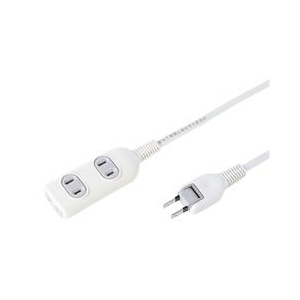 サンワサプライ 電源タップ（2P・3個口・2m） TAP-3W2N-イメージ1