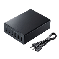 サンワサプライ USB充電器(6ポート・合計12A) ブラック ACA-IP67BK