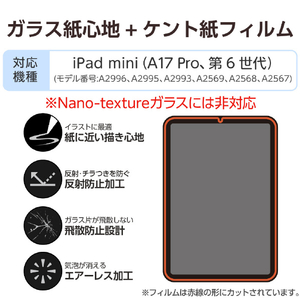 エレコム iPad mini(A17 Pro)用ガラスフィルム 紙心地 ケント紙タイプ ガイド付 TB-A25SFLGAPLL-イメージ2