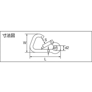 水本機械製作所 ステンレス スナップフックBD型 線径6mm 長さ60mm FC728FH-3789152-イメージ2