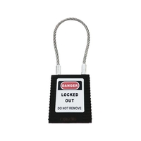 セーフラン/ロックアウト用ケーブルパドロック 黒 14689-1 FC853UJ-2457166