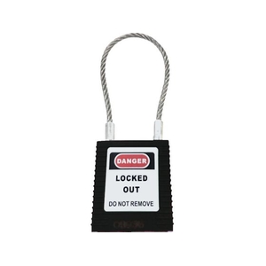 セーフラン/ロックアウト用ケーブルパドロック 黒 14689-1 FC853UJ-2457166-イメージ1