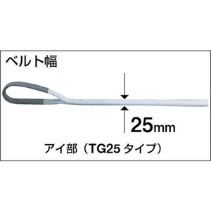 トラスコ中山 TRUSCO ベルトスリング JIS1等級 化学薬品用 25mm×4.0m FC999GX-2870177-イメージ2