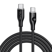 VOLTME シリコン 充電ケーブル USB-C&USB-C 60W ブラック C2136
