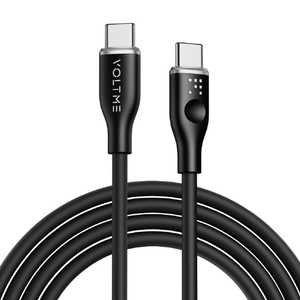VOLTME シリコン 充電ケーブル USB-C&USB-C 60W ブラック C2136-イメージ1