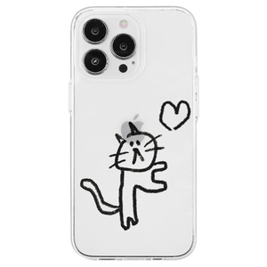 AKAN iPhone 14 Pro用ソフトクリアケース ネコハート AK23546I14P-イメージ1