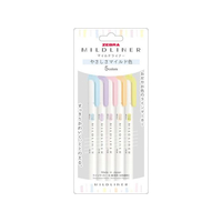 ゼブラ マイルドライナー やさしさマイルド 5色セット FCC5577-WKT7-5C-YC