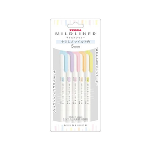 ゼブラ マイルドライナー やさしさマイルド 5色セット FCC5577-WKT7-5C-YC-イメージ1