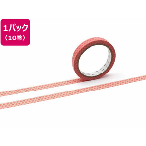 カモ井 mt large core 麻の葉・朱赤 強粘着10巻 FC414SM-MT10L075-イメージ1