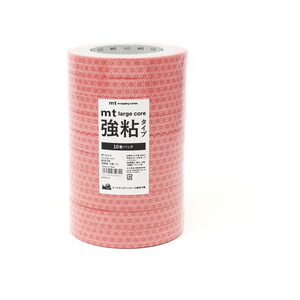 カモ井 mt large core 麻の葉・朱赤 強粘着10巻 FC414SM-MT10L075-イメージ2