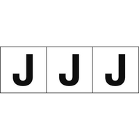 トラスコ中山 TRUSCO アルファベットステッカー 50×50 「J」 白地／黒文字 3枚 3枚粘着シール5050英字｢J｣ FC100GE-4389301