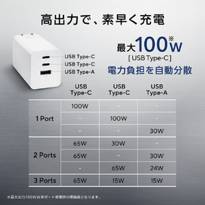 ASUS ASUS 100W USB-C GaN Charger ホワイト AC100032C1AGANCHARGERWHUS-イメージ11