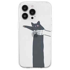 AKAN iPhone 14 Pro用ソフトクリアケース だらーんクロネコ AK23548I14P-イメージ1