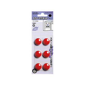 コクヨ カラーマグネット 直径20mm 6個入 赤 10パック FC03187-ﾏｸ-20NR-イメージ1