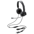 エレコム 指向性マイク モバイルヘッドセット 大型タイプ USB Type-C ブラック HS-HP10SCBK