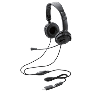 エレコム 指向性マイク モバイルヘッドセット 大型タイプ USB Type-C ブラック HS-HP10SCBK-イメージ1