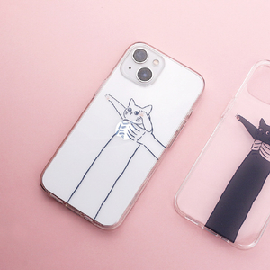 AKAN iPhone 14 Pro用ソフトクリアケース だらーんシロネコ AK23549I14P-イメージ5