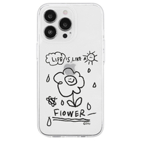 AKAN iPhone 14 Pro用ソフトクリアケース 花のような人生 AK23550I14P