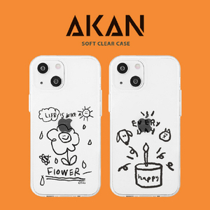 AKAN iPhone 14 Pro用ソフトクリアケース ワンにゃんバースデー AK23551I14P-イメージ2