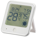 オーム電機 インフルエンザ熱中症注意機能付き温湿度計 ホワイト TEM-300B-W