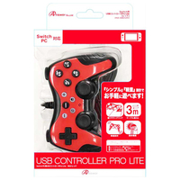 アンサー Switch用 USB コントローラPro Lite レッド ANSSW052RD