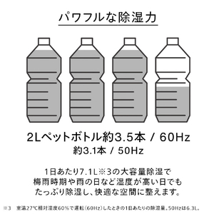 ツインバード 衣類乾燥除湿機 ホワイト JS-E955W-イメージ3