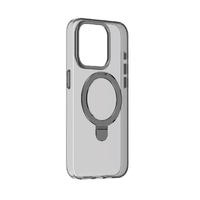 MOMAX iPhone 15 Pro Max用Magsafe対応スタンドケース クリアブラック MM25551I15PM