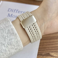 GAACAL Apple Watch 1-11/SE1-3 38/40/41/42(10-11)mm 「通気性と快適さを両立」ナイロンメッシュバンド アイボリー W00612AA