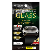 トリニティ Apple Watch 42mm Series 12用 ゴリラガラス 高透明 ガラス一体型PCケース クリア TR-AW2643-GLPC-CSCCL