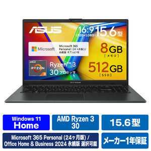 ASUS ノートパソコン ASUS Vivobook Go 15 (E1504FA) オリジナル E1504FA-R385WSBLE6-イメージ1