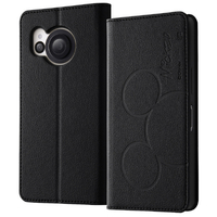 レイアウト AQUOS R8用耐衝撃 手帳型レザーケース シンプル ディズニーキャラクター ミッキーマウス RT-DAQFS1LBC13/MK