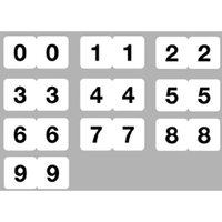 リヒトラブ ナンバーラベル M(ロールタイプ) 単番号「0」~「9」 10箱セット FC64998-HK751Rｺﾐ