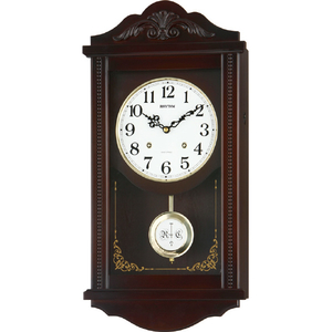 リズム時計 アタシュマンR 掛時計 RHYTHM 茶色半艶仕上 4MJA01RH06-イメージ1