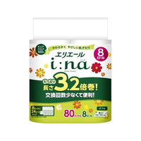 大王製紙 エリエール イーナ トイレットティシュー 3.2倍巻 ダブル 8R*8P FC517SN-142773