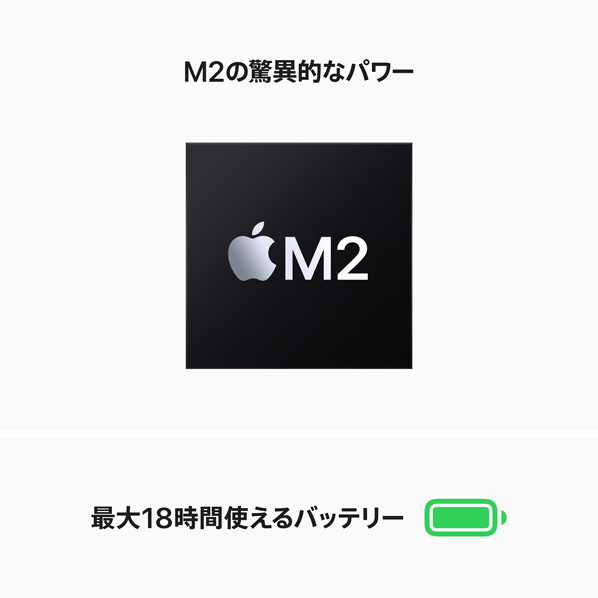 Apple 13インチMacBook Air： 8コアCPUと10コアGPUを搭載したApple M2チップ, 512GB SSD スペースグレイ MLXX3J/A Apple M2チップ 512GB SSD
