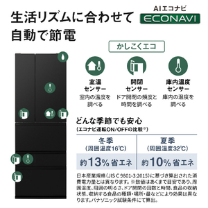 パナソニック 515L 6ドア冷蔵庫 マットブラック NR-F52ER4-K-イメージ13